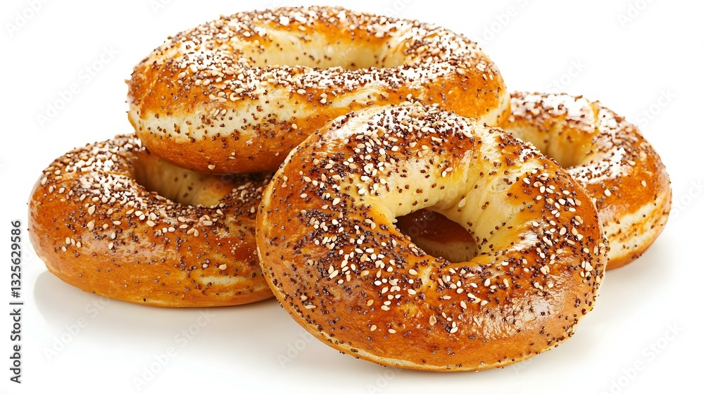 Everything Bagels isolated on white background Everything Bagels isolated on white background