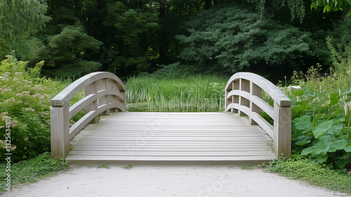 Tranquil Bridge in Lush Gar...