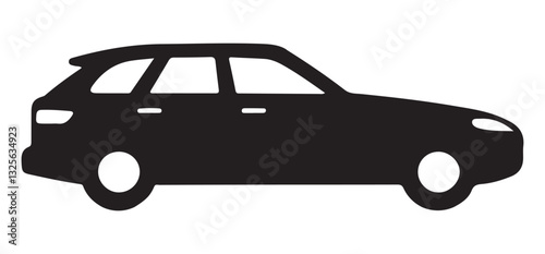 Car Silhouette Vector Illustration Station Wagon Transportation Automotive