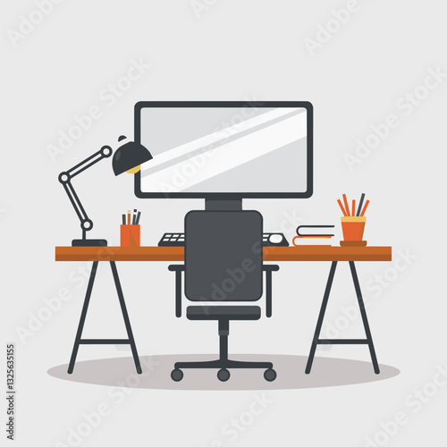 Clean and Organized Office Desk with Work Essentials