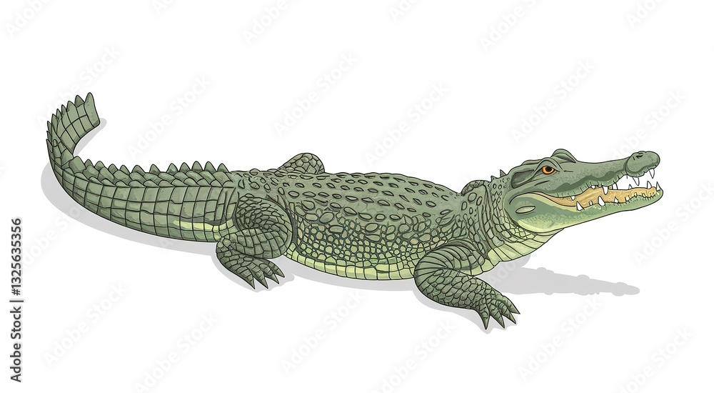 Naklejka premium Crocodile isolated on white background