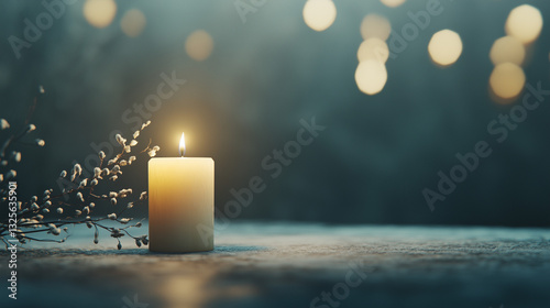 Serene Flame: A single lit ...