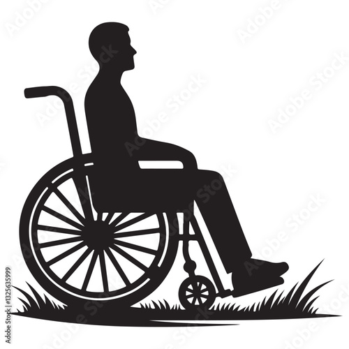 Person in a wheelchair silhouette vector art accessible design