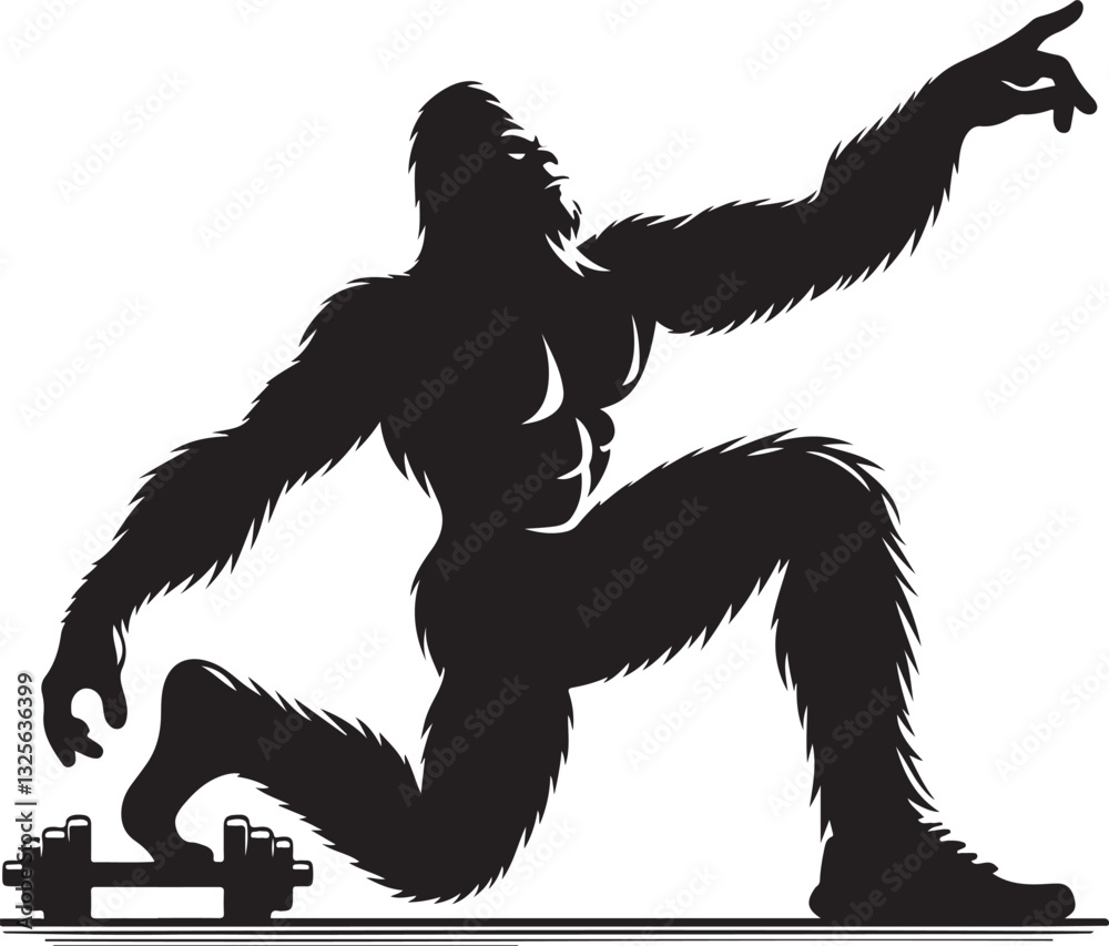 Fototapeta premium Bigfoot Gym Silhouettes – Fitness Bundle