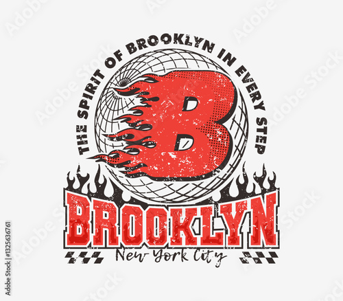 Brooklyn typography college varsity slogan print – A retro varsity design perfect for graphic tees, T-shirts, sweatshirts, and hoodies