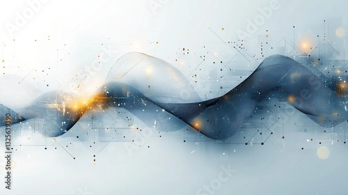 Abstract business technology concept, waveform vector presentation design background or banner template.