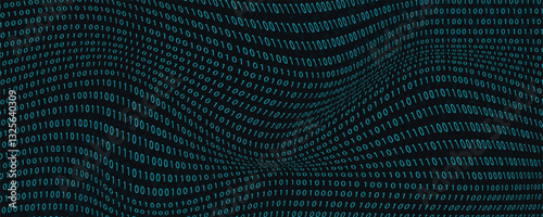 abstract blue binary wave background