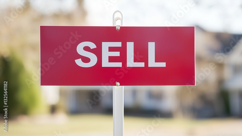 "Red Sign: SELL": A bold, r...