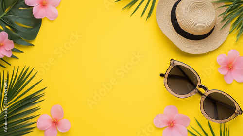 Summer Essentials on Yellow...