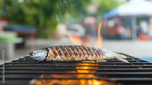 Grilled Fish on Barbecue: C...