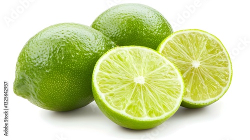 Limes isolated on white background