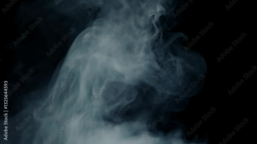 A deep blue smoky haze, setting a moody and mysterious tone.