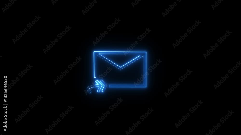 Neon Mail reply all arrow icon animation Neon Mail reply all arrow icon animation
