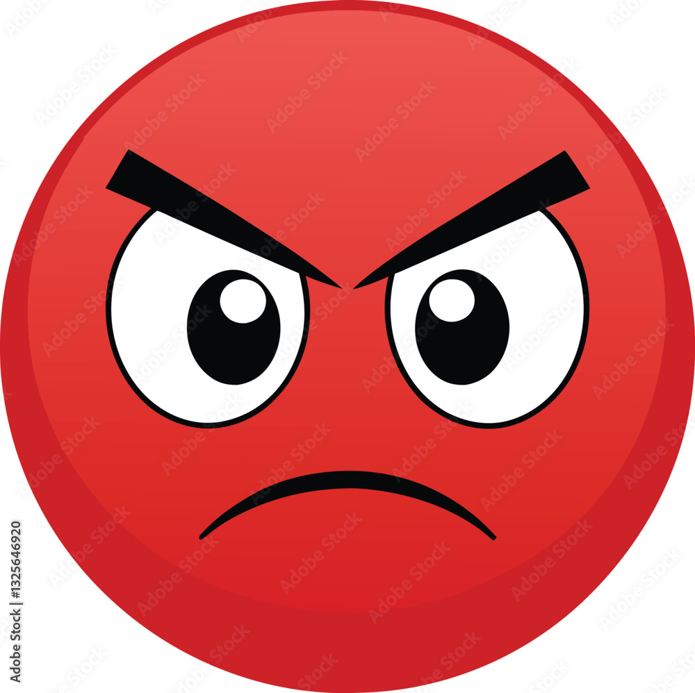 Angry Red Emoji Icon Expressing Intense Annoyance Angry Red Emoji Icon Expressing Intense Annoyance