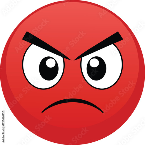 Angry Red Emoji Icon Expressing Intense Annoyance