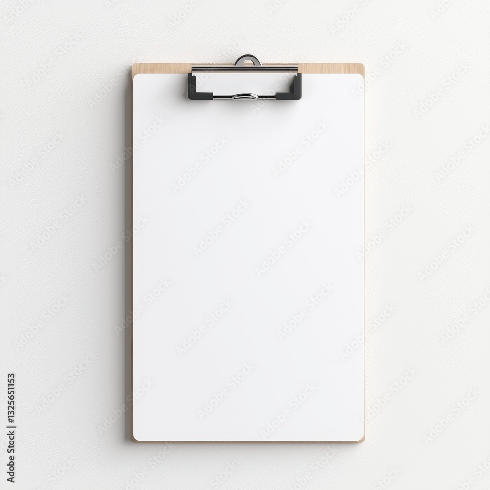 Blank clipboard on a white background for business or education use Blank clipboard on a white background for business or education use