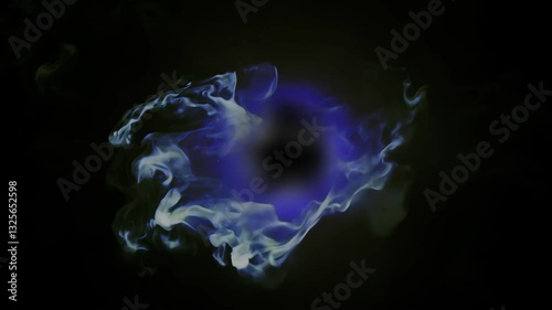 A whirling white smoke vortex, creating a magical and mystical visual experience.