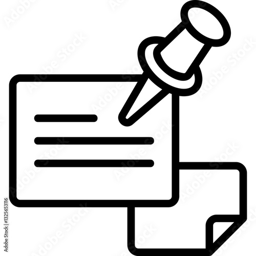 Paper Pin Line Icon