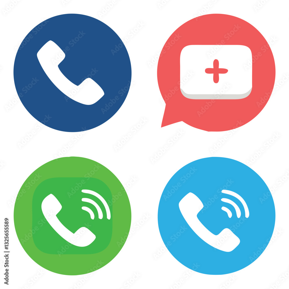 Communication Icon Pack with Call and Message Symbols in Flat and Outline Styles
Communication Icon Pack with Call and Message Symbols in Flat and Outline Styles