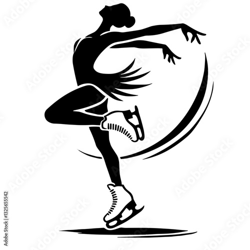 Spinning Skater Silhouette