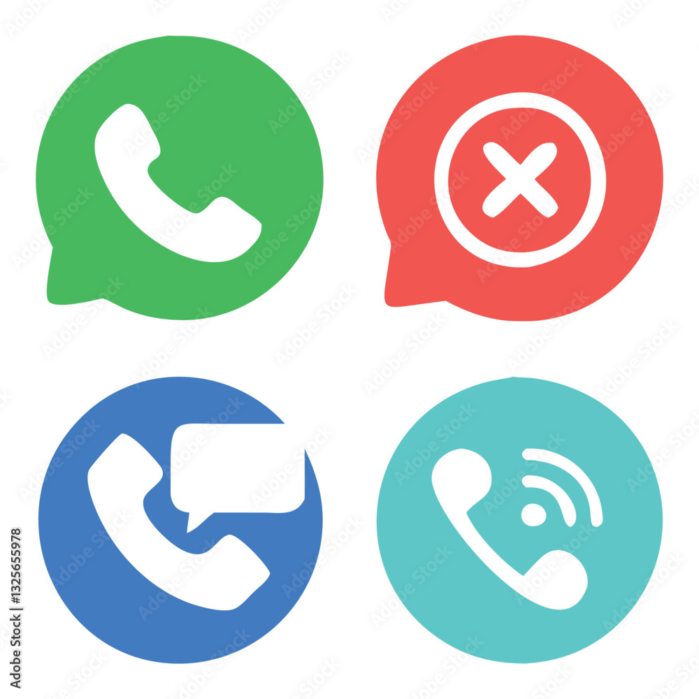 Communication Icon Pack with Call and Message Symbols in Flat and Outline Styles
Communication Icon Pack with Call and Message Symbols in Flat and Outline Styles