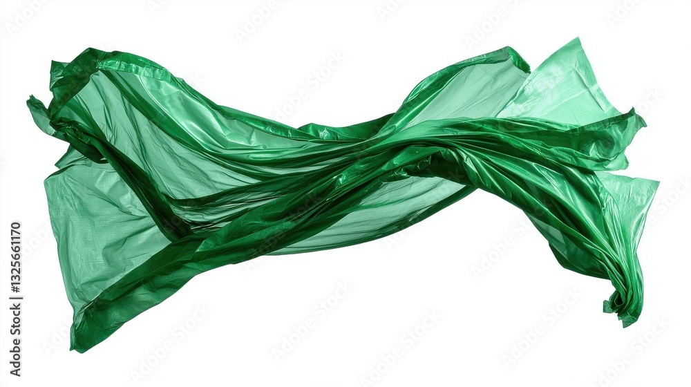 Fototapeta premium Captivating abstract image showcasing mesmerizing swirls and flowing movement of translucent green fabric The dynamic and organic composition evokes a sense of energy transformation and imagination