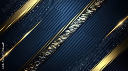 Diagonal Lines Of Gold And Navy Blue Composition © isend