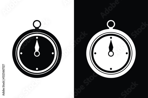 Stopwatch Silhouette Vector. Perfect for Web, UI, and App Design