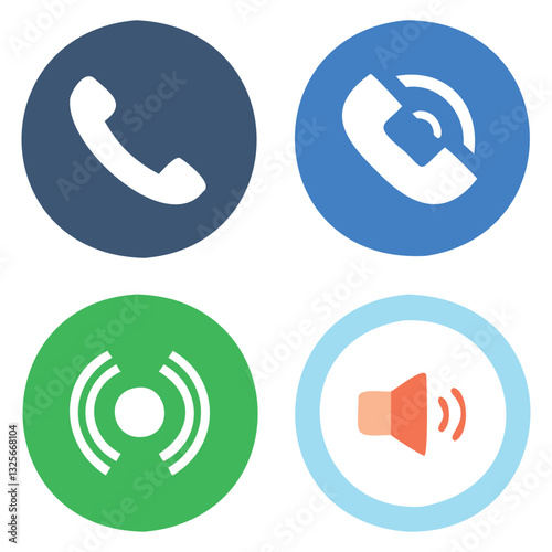 WhatsApp Call Icon Pack with Voice Call, Video Call, Mute, and Call Ended Symbols