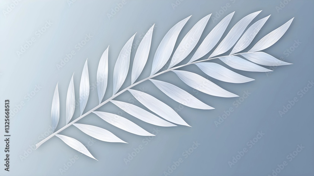 Fototapeta premium Palm Leaf on Soft Monochrome Gradient