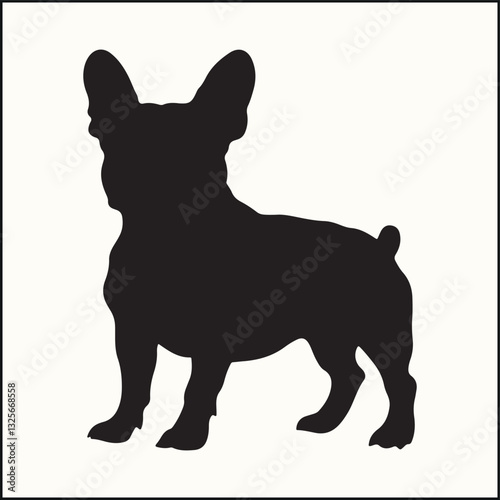 French Bulldog Silhouette, Small Breed