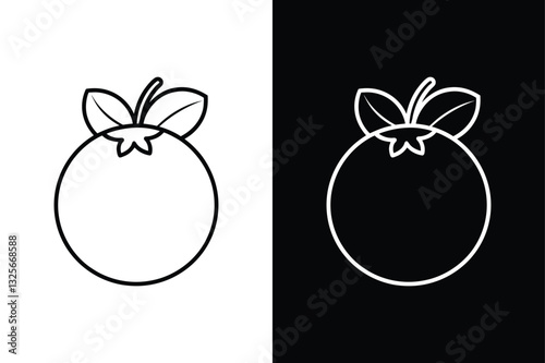Blueberry Outline Icon. Perfect Vector for Web, Illustration & Logo Design
