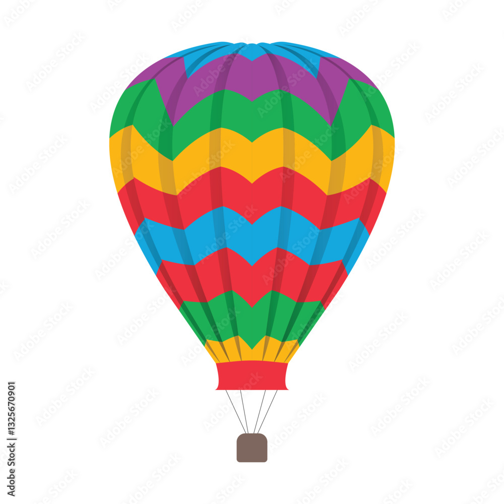 Fototapeta premium Hot air balloon isolated. Hot air balloon vector. Hot air balloon icon. Colorful air balloon symbol illustration on white background for travel sign, transportation and banner in flat graphic design.