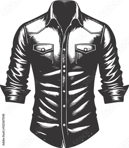 Casual button up shirt fashion illustration template