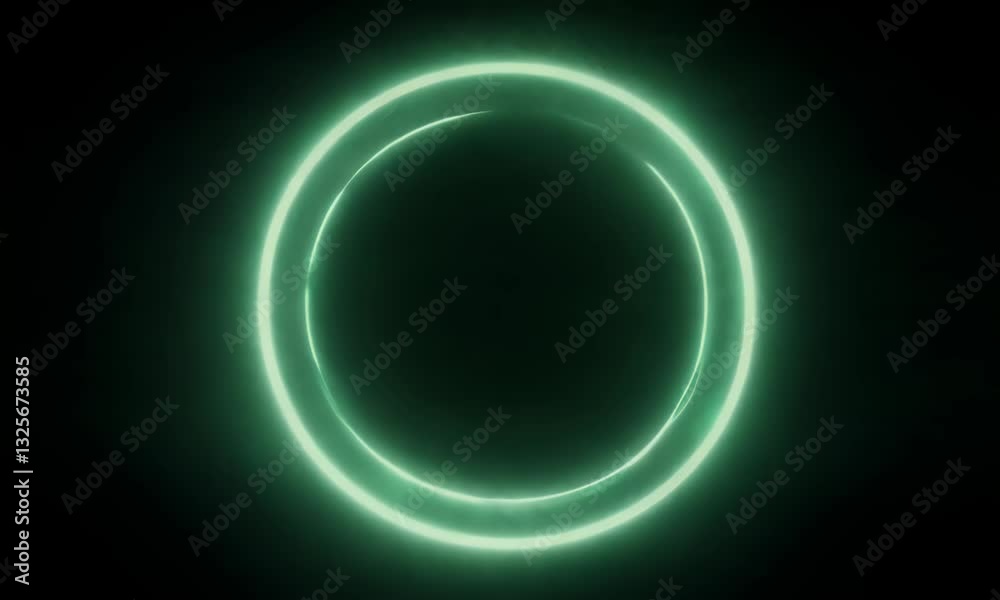 Abstract Green Glowing Ring Background Animation