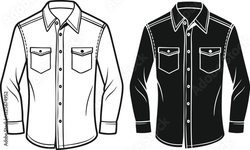 vector illustration of a black and white shirt