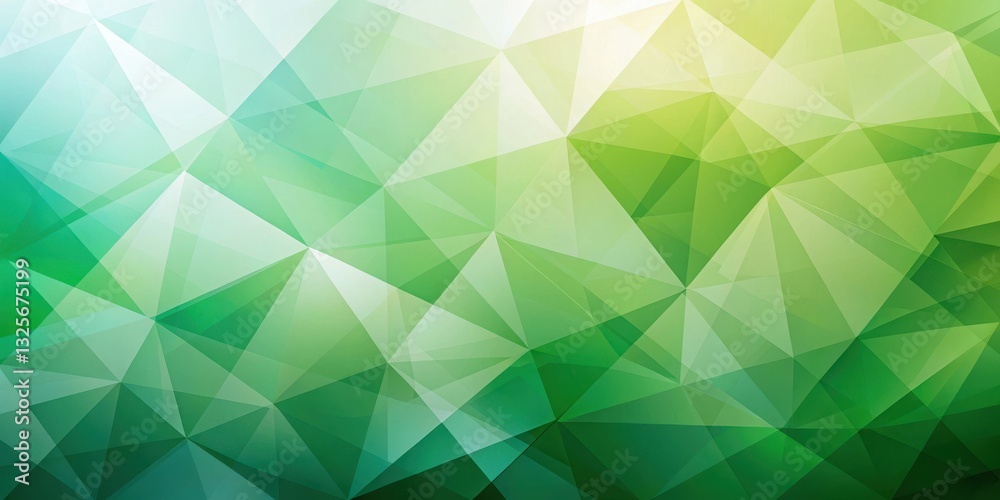 Obraz premium Geometric shapes in soft gradient abstract green background, unique designs