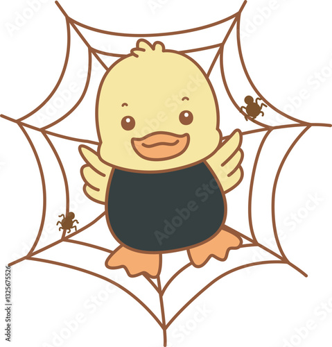 Cute Duck Halloween vector icon. Funny baby Duck animal series Halloween illustration.Cute Duck Halloween vector icon. Funny baby Duck animal series Halloween illustration.