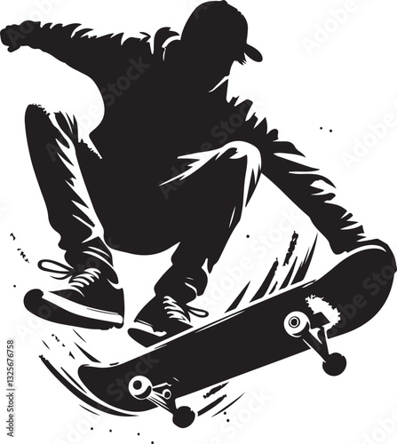 Skateboarder Silhouette Vector Bundle

