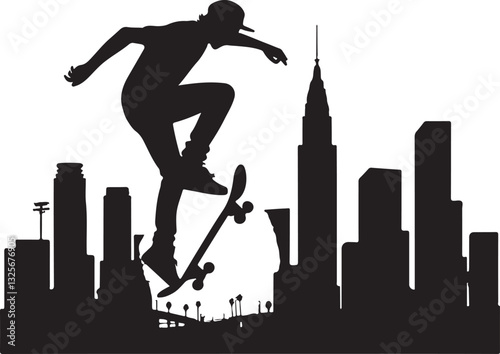 Skateboarder Silhouette Vector Bundle

