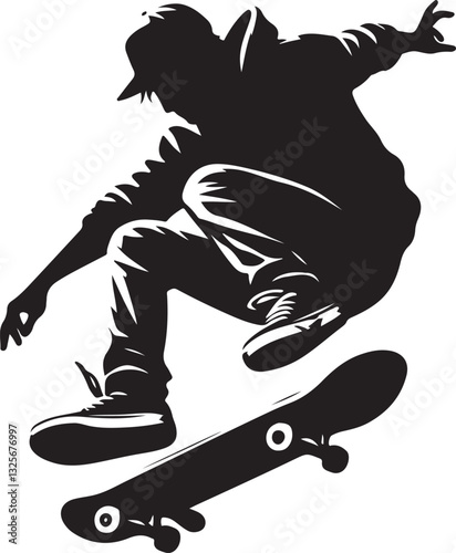 Skateboarder Silhouette Vector Bundle
