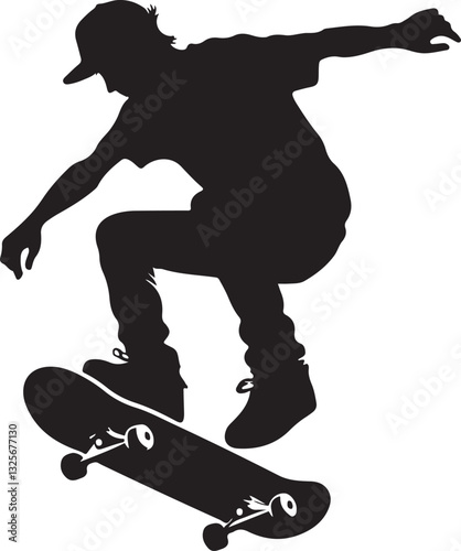 Skateboarder Silhouette Vector Bundle
