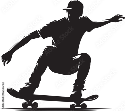Skateboarder Silhouette Vector Bundle
