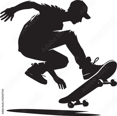 Skateboarder Silhouette Vector Bundle
