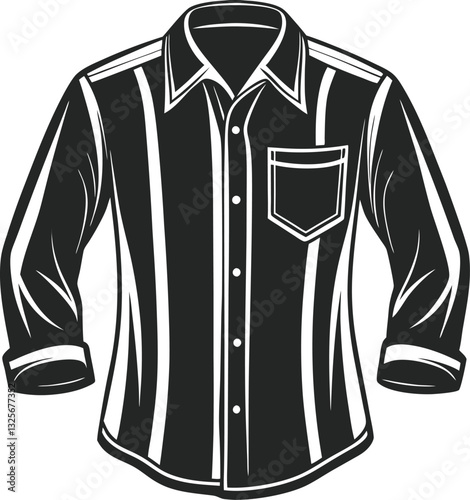 Casual button up shirt fashion illustration template