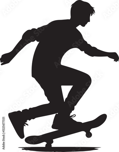Skateboarder Silhouette Vector Bundle
