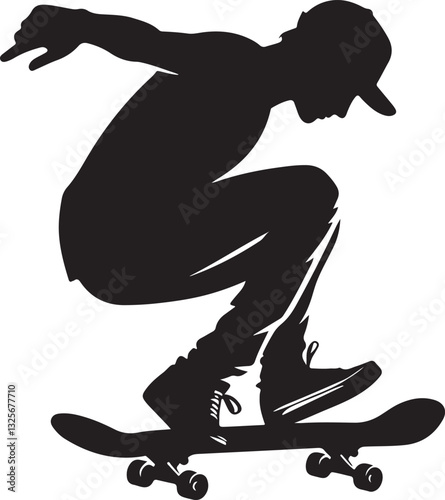 Skateboarder Silhouette Vector Bundle
