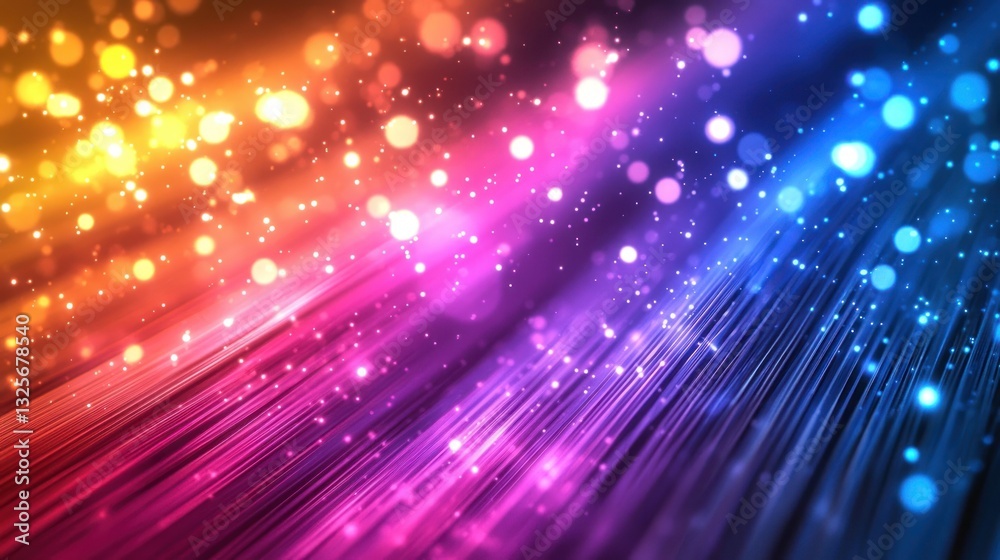 Fototapeta premium Abstract colorful shimmering background with illuminated streaks of light