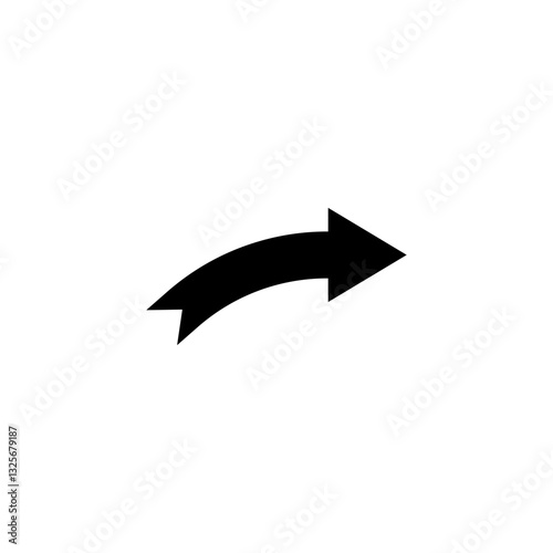 Semicircular thin arrow. Semi circle curved shape. Vector illustration.