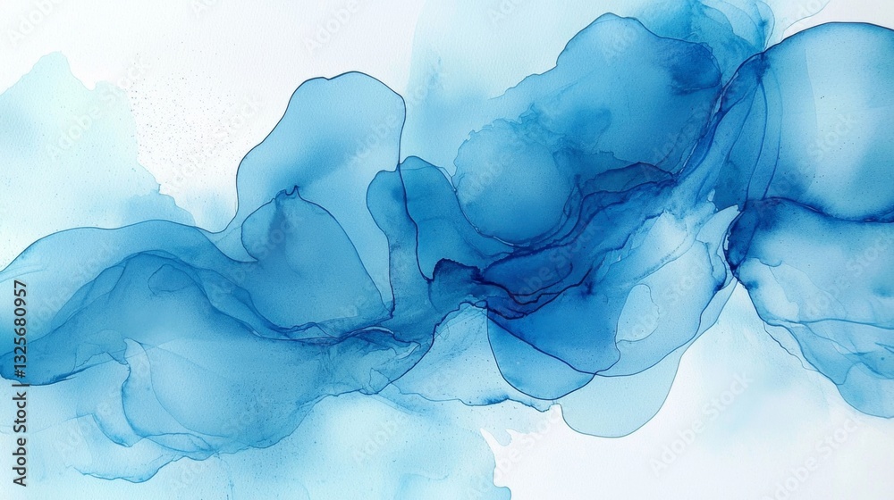 Fototapeta premium Vibrant watercolor textures resembling the serene beauty of the ocean.